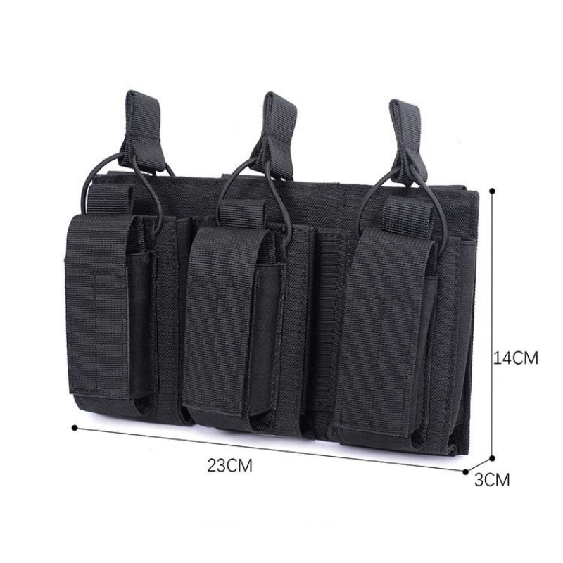 Bolsa triple portacargadores MOLLE con clip para chaleco de caza - imagen 4