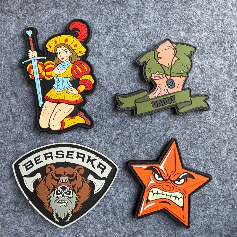 Parche táctico PVC gancho y bucle estrella enojada – militar