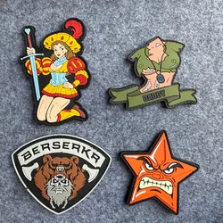 Parche táctico PVC gancho y bucle estrella enojada – militar