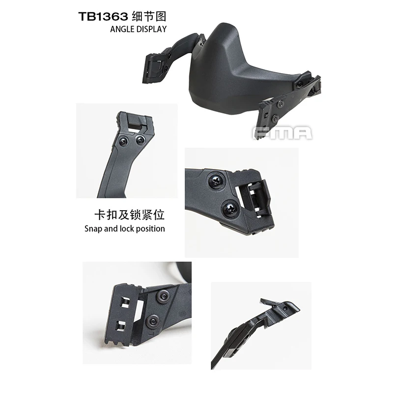 FMA-Media máscara Universal plegable para casco, máscara protectora específica A/B - imagen 4