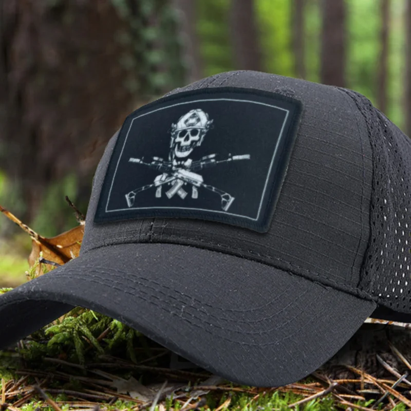 Esqueleto de soldado con pistola, parches tácticos impresos, Parche de gancho y bucle, insignia militar de Chevron, brazalete, pegatinas de mochila - imagen 4