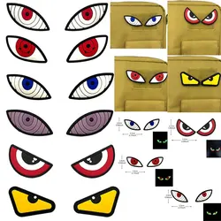 Insignia adhesiva luminosa de PVC, insignia de moral de ojos divertidos, parche de gancho y bucle, brazalete, ropa Diy, pegatina decorativa para mochila