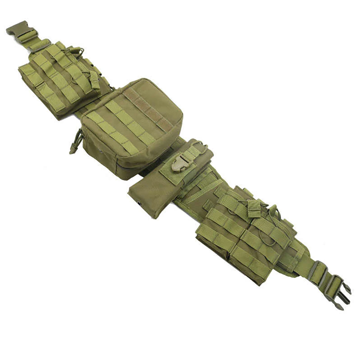 AQzxdc-Conjunto de cinturón táctico de camuflaje para cintura al aire libre, bolsa de accesorios de cinturón Molle multifuncional para adiestramiento al aire libre - imagen 4