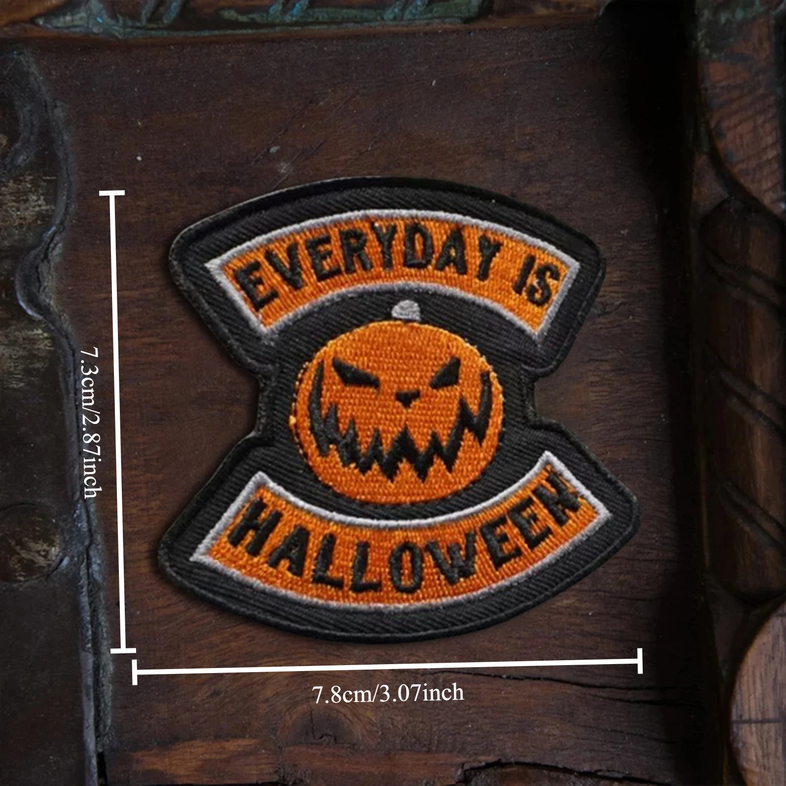 Parche bordado táctico de calabaza de Halloween para todos los días, parches divertidos de gancho y bucle, insignia de moral, pegatinas para mochila del ejército militar - imagen 3