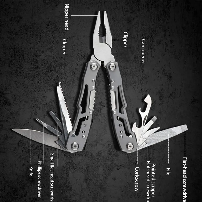Alicates multifuncionales, mini alicates para herramientas, alicates plegables de acero, alicates para cuchillos multiusos, portátiles para emergencias al aire libre y el hogar - imagen 2