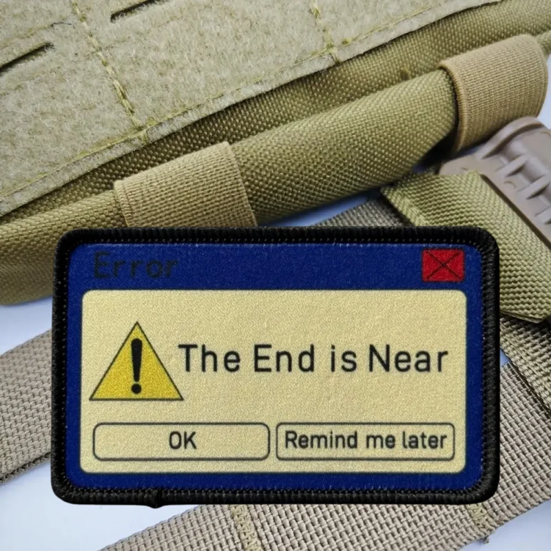Parche táctico para morale Velcro con texto El fin está cerca - imagen 4