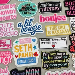 Parches bordados de dibujos animados para ropa, parche bordado con letras con eslogan para ropa, parches para planchar en ropa, chaquetas DIY