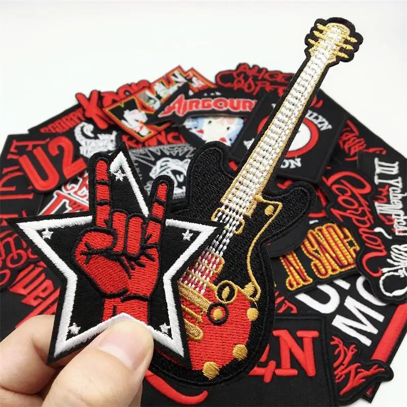 Parches de banda de Rock musical para ropa, parches bordados DIY, apliques para ropa, chaqueta, Jeans, pegatinas, planchado a rayas, 27 unidades por lote - imagen 5