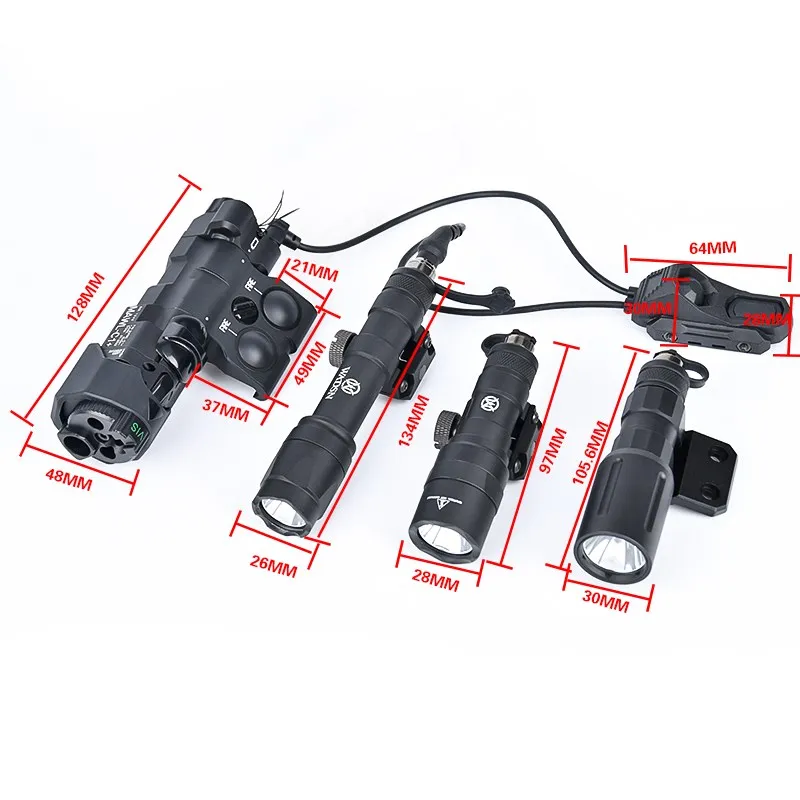 Táctico Metal MAWL C1 rojo verde azul punto láser IR vista blanco LED luz estroboscópica Wadsn M300C linterna 520 lúmenes interruptor UNAxon - imagen 4