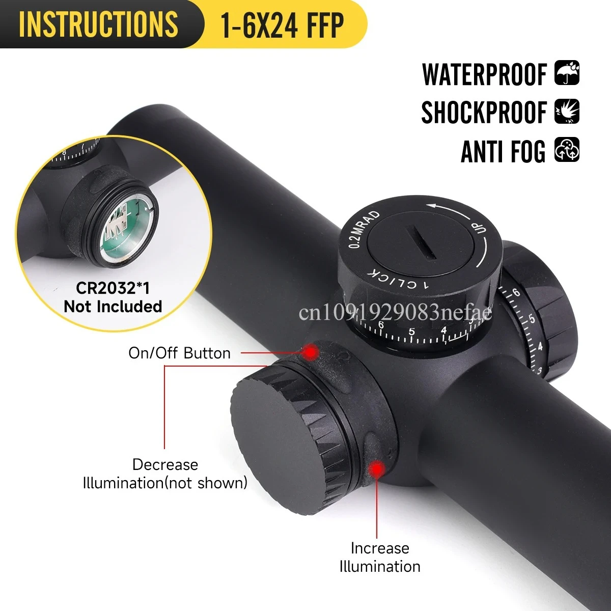 E * T * CH VDU Original 1-6x24/1-10x24 Primer plano Focal alcance de Rifle de precisión SR1 retícula iluminada tubo de 30mm rango corto y medio - imagen 4