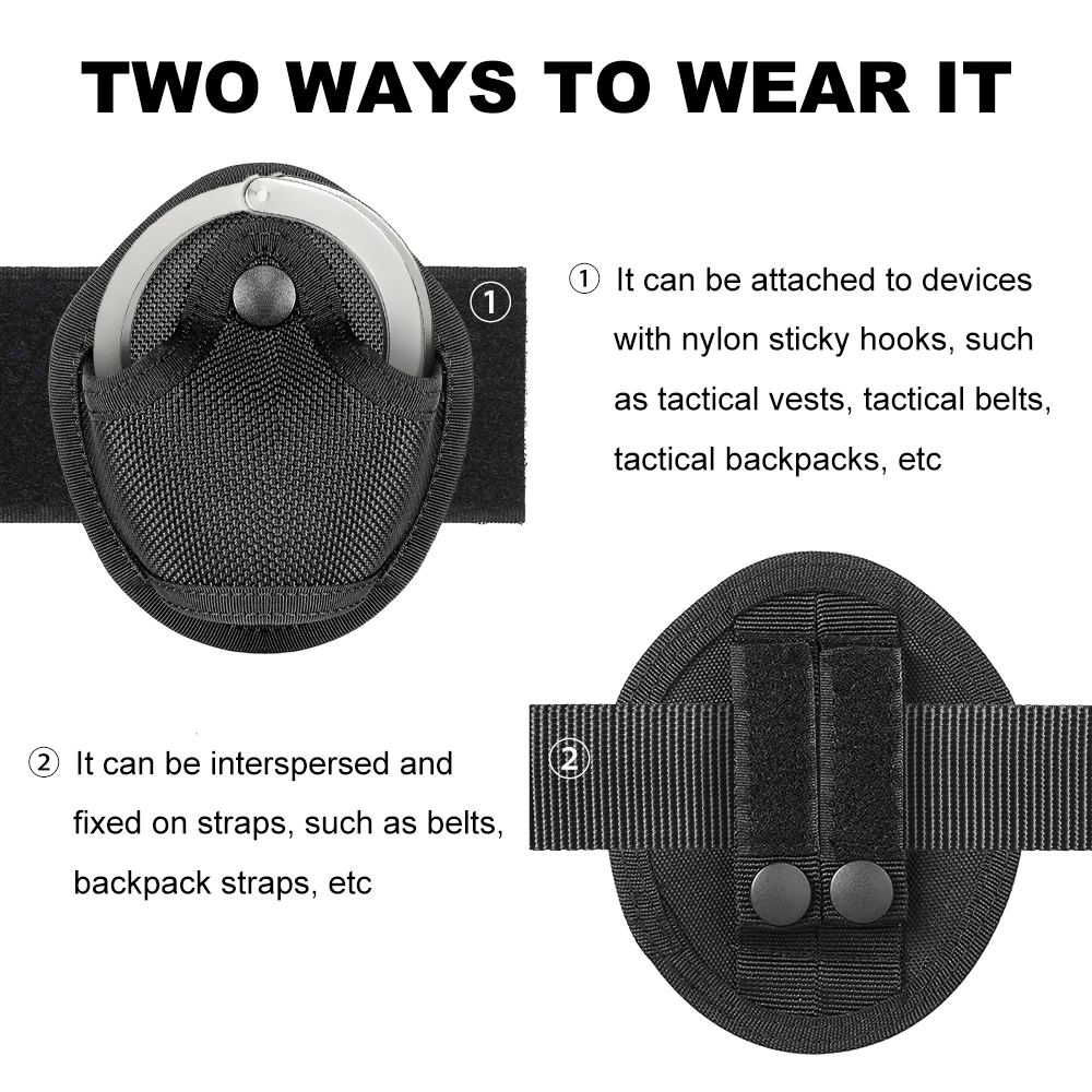 Funda para esposas Oxford Molle 2520D, soporte para grilletes, funda Universal para esposas de extracción rápida, funda para puños de cadena estándar, bolsa para cinturón - imagen 3