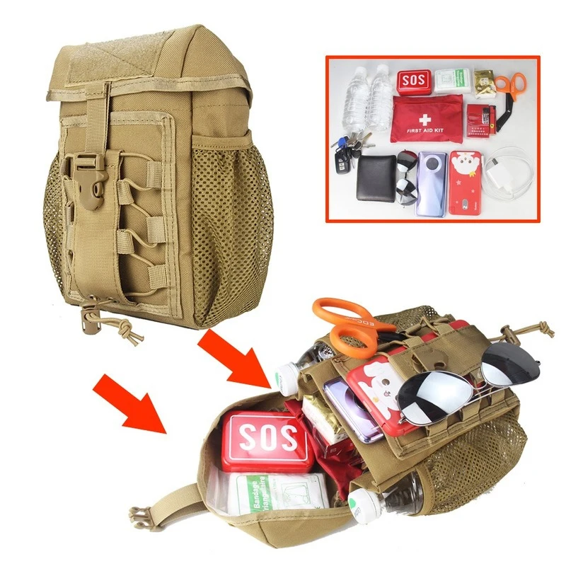 Kit médico táctico de primeros auxilios para exteriores, sistema Molle, bolsa de cintura, equipo de caza, senderismo, Camping, bolsa de almacenamiento - imagen 5