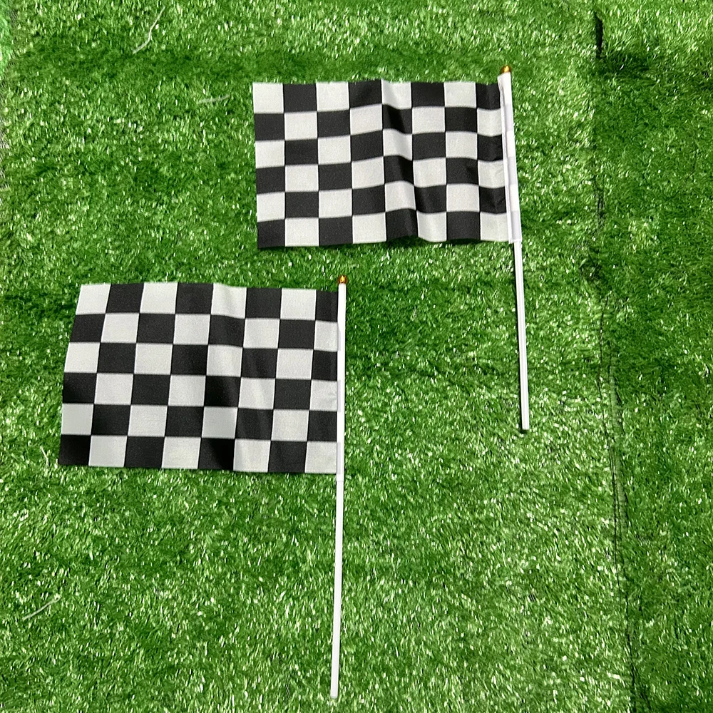 Bandera a cuadros blanco y negro – Señalización táctica con mástil