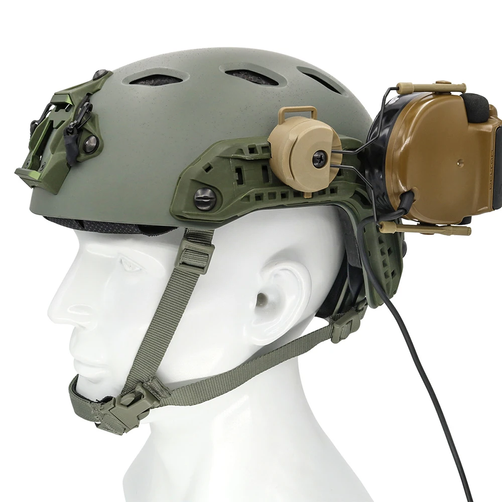 Soporte de auriculares táctico militar, adaptador de montaje de riel rápido, conjunto de soporte de suspensión, serie Comtac II, cancelación de ruido, casco rápido - imagen 2