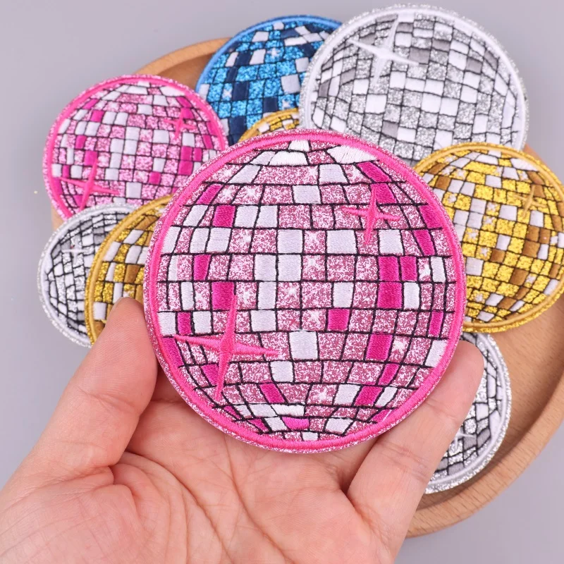 Parche bordado de decoración de fiesta de bola de discoteca para ropa, parches termoadhesivos de Cowboys, parches para planchar en la ropa, pegatinas para coser - imagen 5