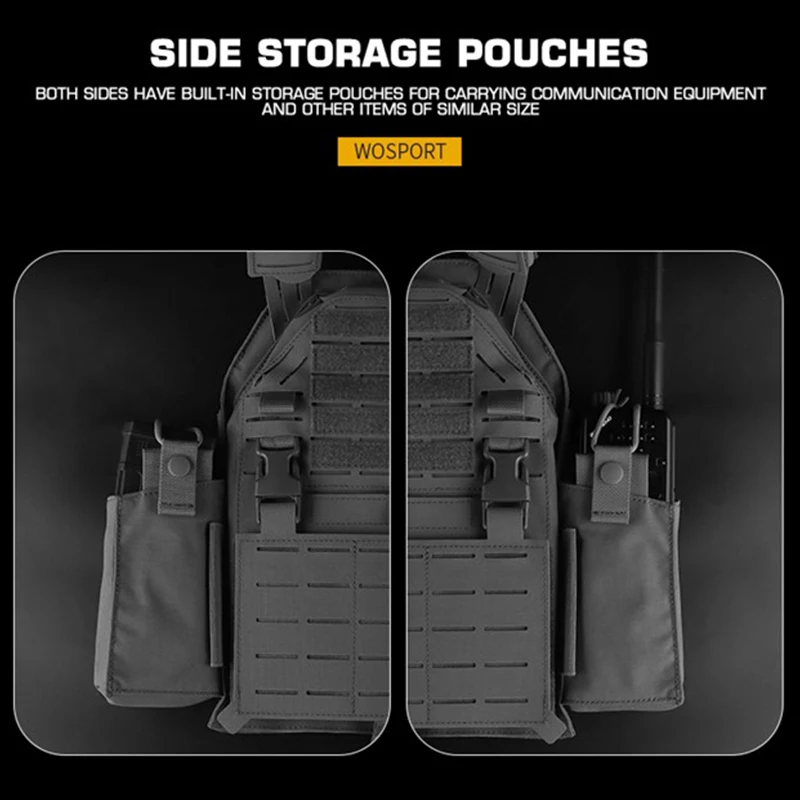 Chaleco táctico WOSPORT, portador de peso equilibrado, plataforma MOLLE aerodinámica, caza para entrenamiento Airsoft, exploración en la naturaleza - imagen 5