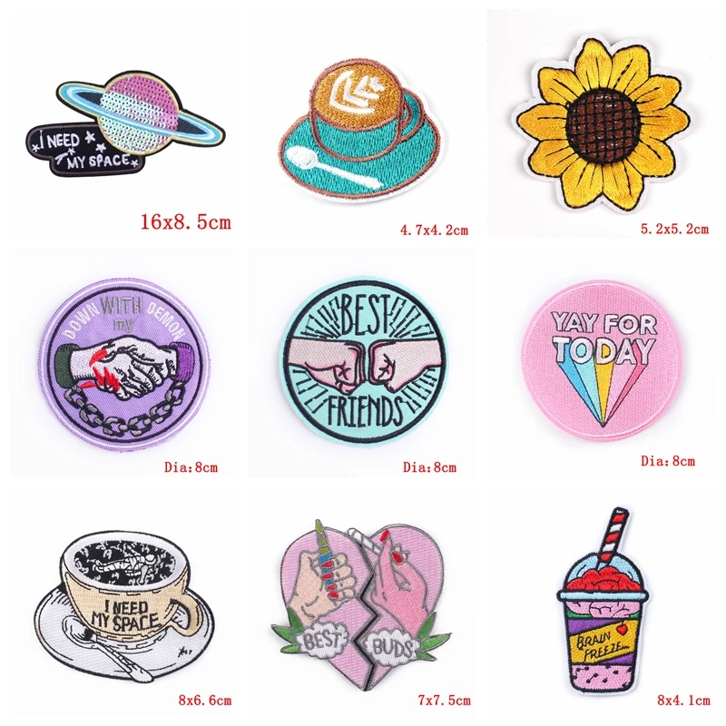 5 uds venta al por mayor flor de cristal girasol cámara parches bordados para ropa parche de dibujos animados hierro en parches para ropa DIY - imagen 4