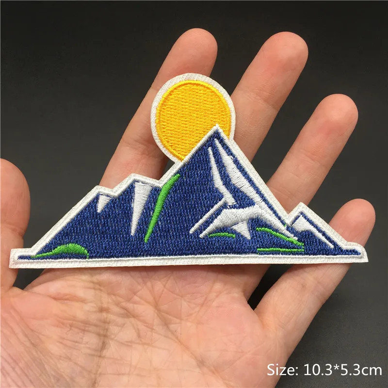Parches bordados de aventura para ropa, insignia artesanal de Van Gogh, montaña, Océano, rayas, planchado, costura, pegatinas para ropa - imagen 4