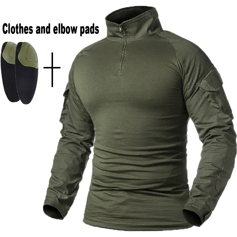 Trajes tácticos, trajes de uniforme militar, camisas de caza de camuflaje, pantalones Cargo + almohadillas, conjuntos de ropa de caza de Paintball Airsoft para exteriores 1 - imagen 3