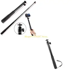 J1HC-Palo Selfie giratorio con cabeza bola, estabilizador mano longitud ajustable para cámaras deportivas, teléfonos