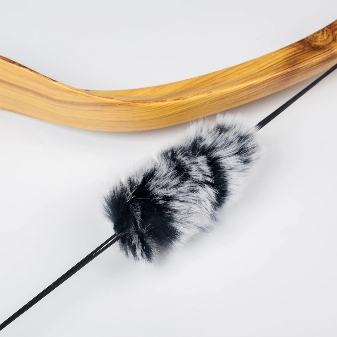 Silenciador de cuerda de arco de tiro con arco, 2 piezas, gris-negro, amortiguador de pelo de conejo suave, estabilizador de cuerda de arco DIY para arco recurvo LongBow - imagen 3