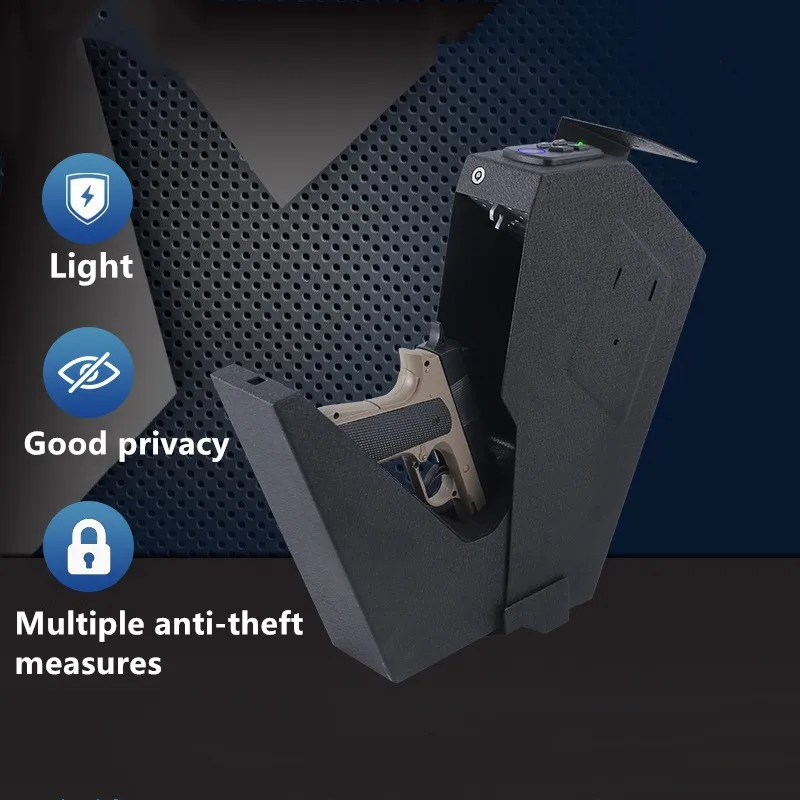 Caja de seguridad para pistola, llave de contraseña con huella dactilar, protección de seguridad 3 en 1, caja de seguridad antirrobo portátil para pistola - imagen 2