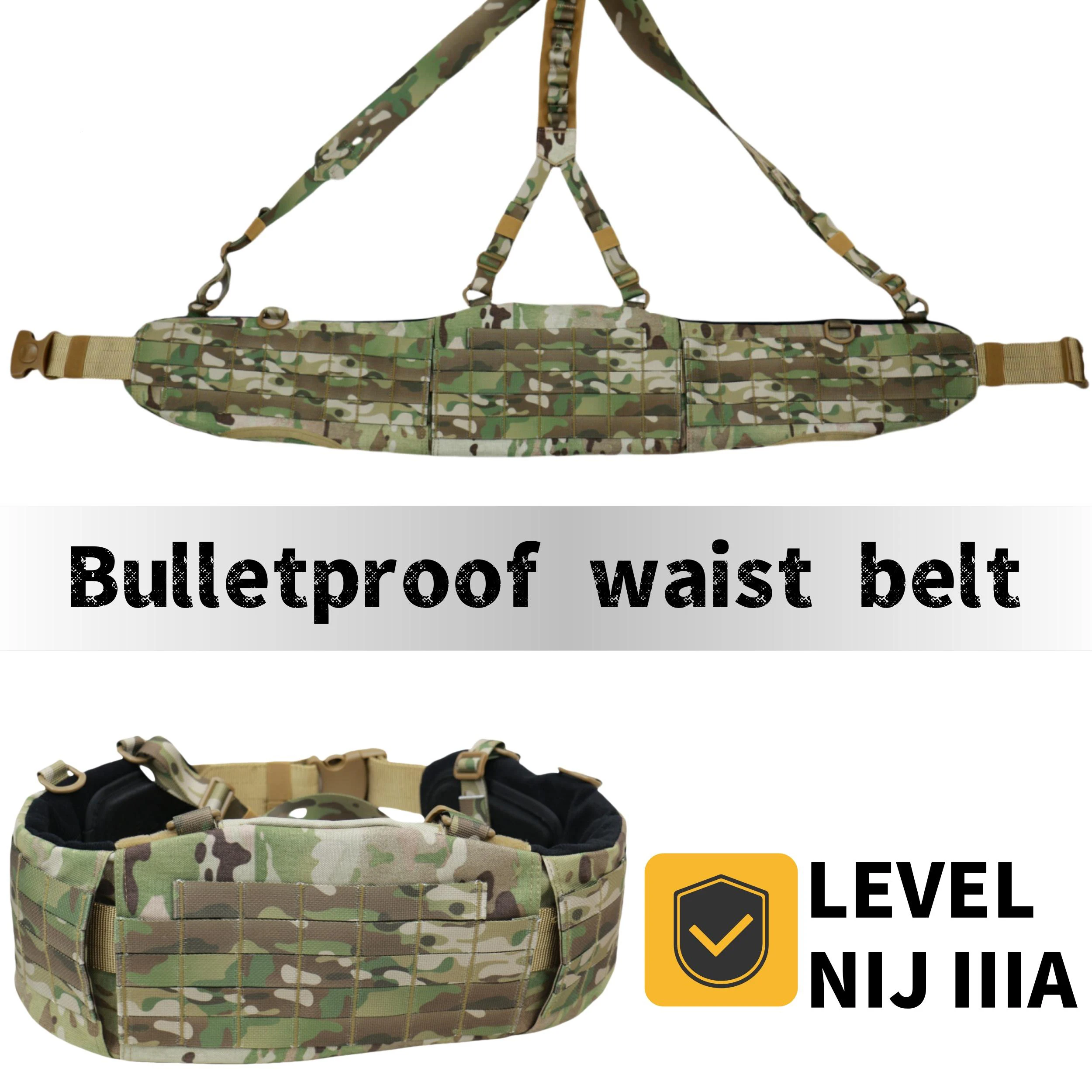 Pretina táctica a prueba de balas, correas MOLLE, material de nailon 1000D, adecuado para varios accesorios tácticos