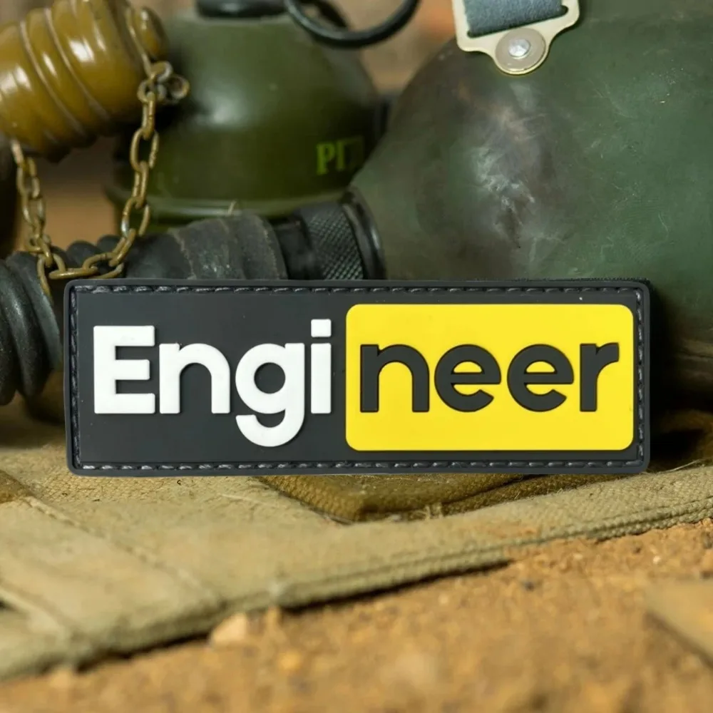Parches divertidos de gancho y bucle de PVC "Engineer", para ropa, brazalete del ejército militar, pegatina para mochila, insignia de moral táctica - imagen 2