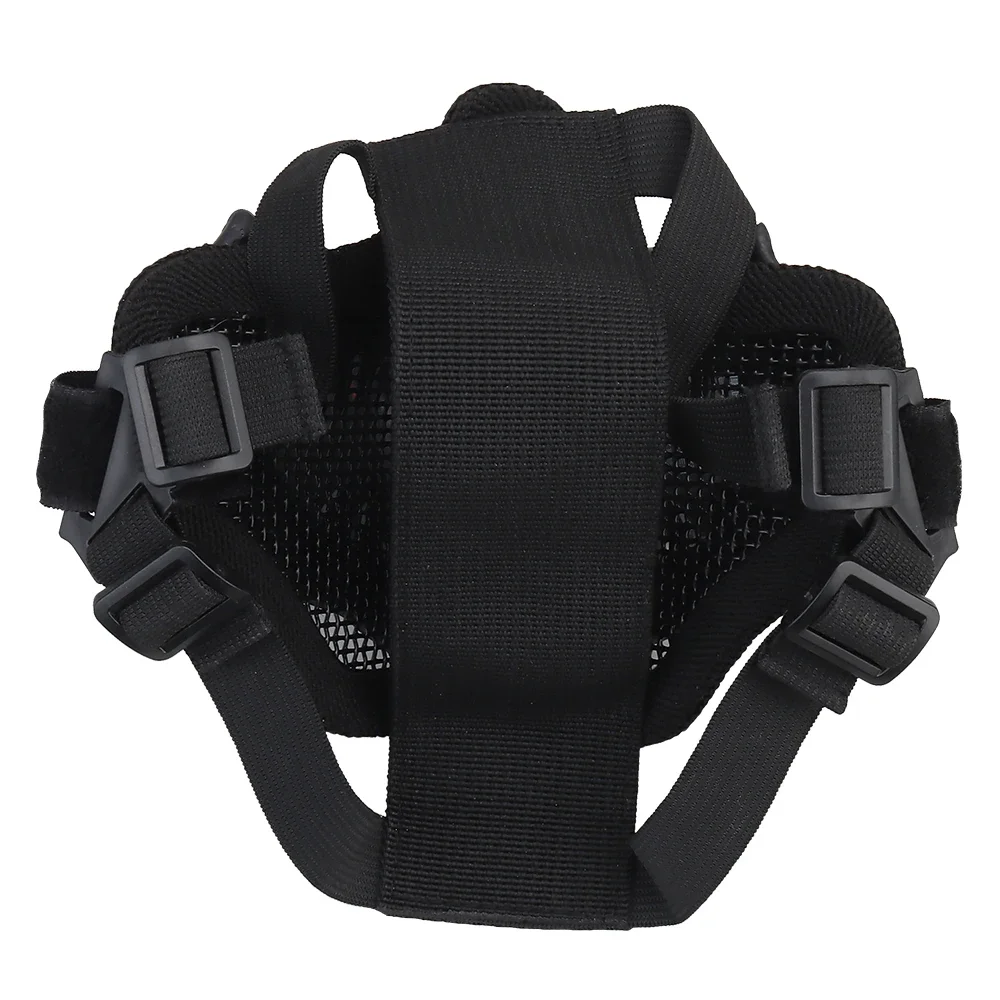 Máscara de media cara ajustable, máscara facial inferior táctica de malla de acero para caza, Paintball, tiro, fiesta, máscaras de Cosplay - imagen 5