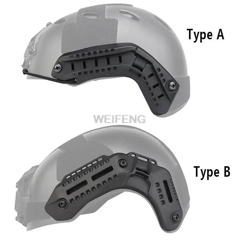 Rieles de guía lateral para casco táctico, Riel de montaje rápido para Airsoft, adaptador para casco MH, accesorios militares de caza, 1 par