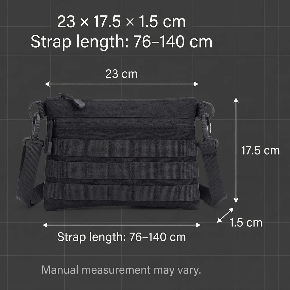 Bolso táctico bandolera MOLLE nailon 600D impermeable outdoor