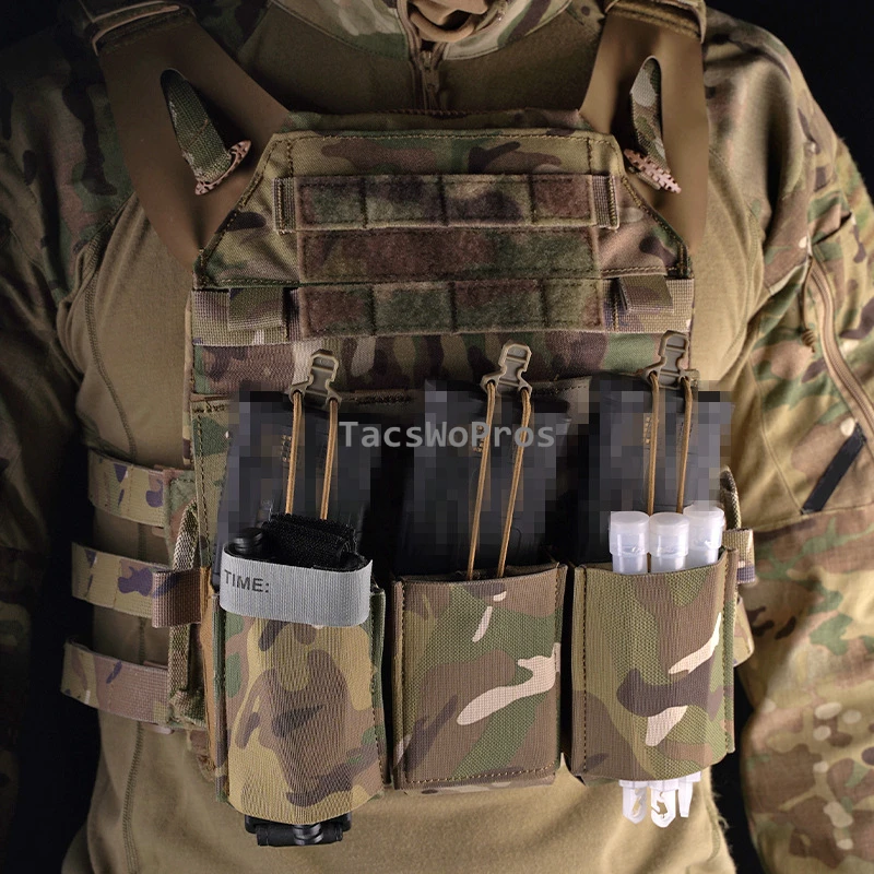 Chaleco táctico, bolsas triples para revistas 5,56, 7,62, soporte Molle para Rifle Mag, chalecos de caza, bolsas portadoras de placa, accesorios - imagen 4