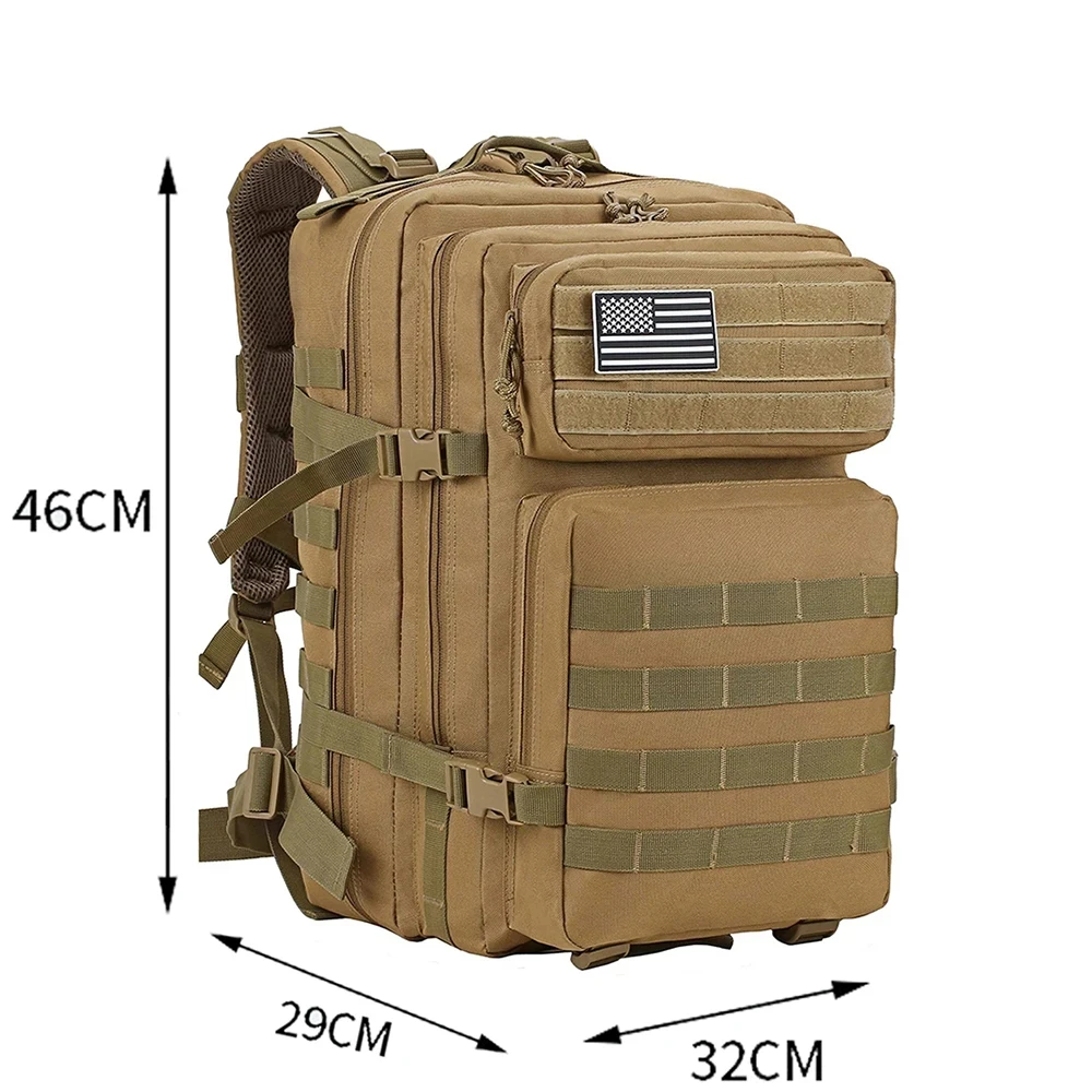 Mochila táctica militar grande de 45l, bolsa de asalto de 3 días, bolsa Molle, mochila de senderismo, mochila impermeable de caza - imagen 3
