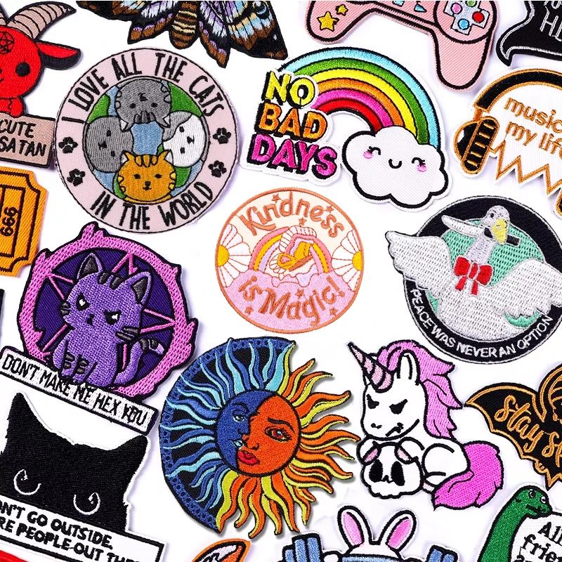 Parche bordado de dibujos animados/animales, parches termoadhesivos para planchar ropa, pegatina de planchado bordada - imagen 5