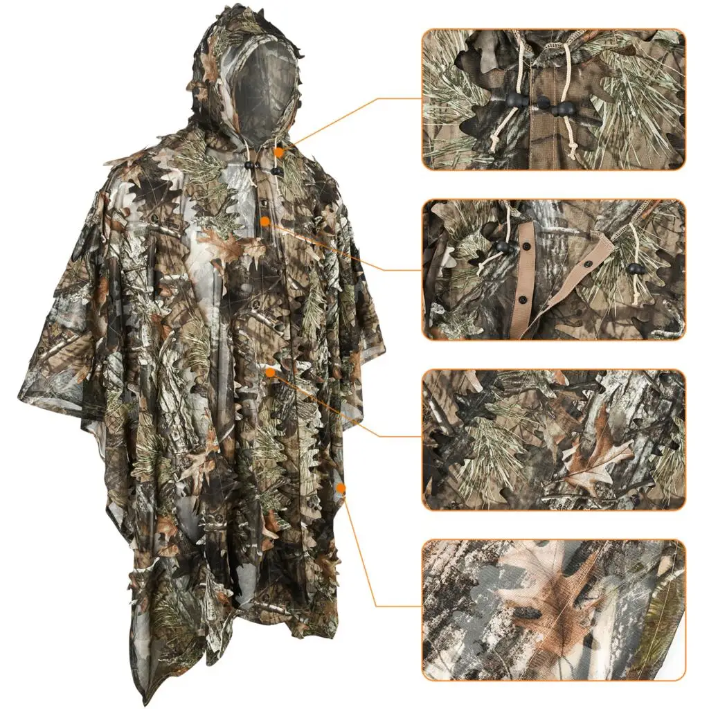 Ropa de caza para hombre, equipo de chaqueta de campo, observación de aves, vida silvestre, traje Ghillie, ropa de caza táctica, equipo de camuflaje - imagen 5