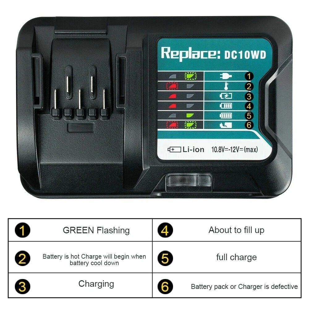 Nuevo para Makita 18V 6Ah batería de herramienta eléctrica recargable reemplazo de iones de litio LXT400 BL1860B BL1860 BL1850 BL1830B (sin batería) - imagen 5