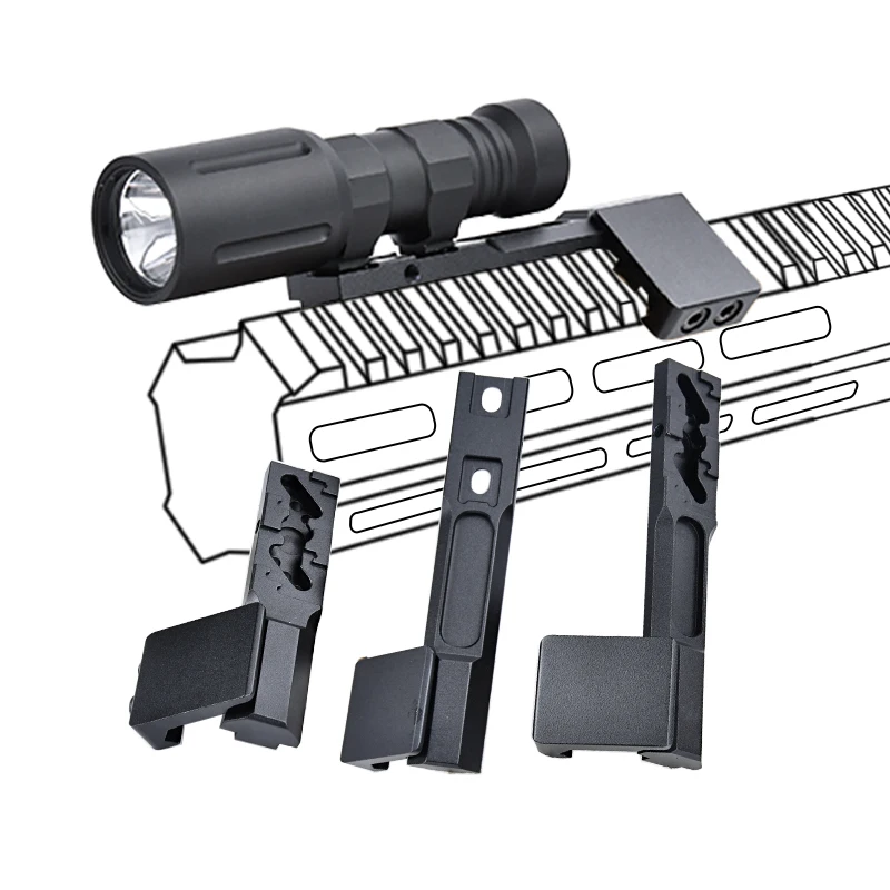 Soporte de luz adaptable de compensación táctica Surefir M300 M600 PLHV2 linterna Base lateral soportes de luz de explorador caza riel Picatinny de 20MM - imagen 2