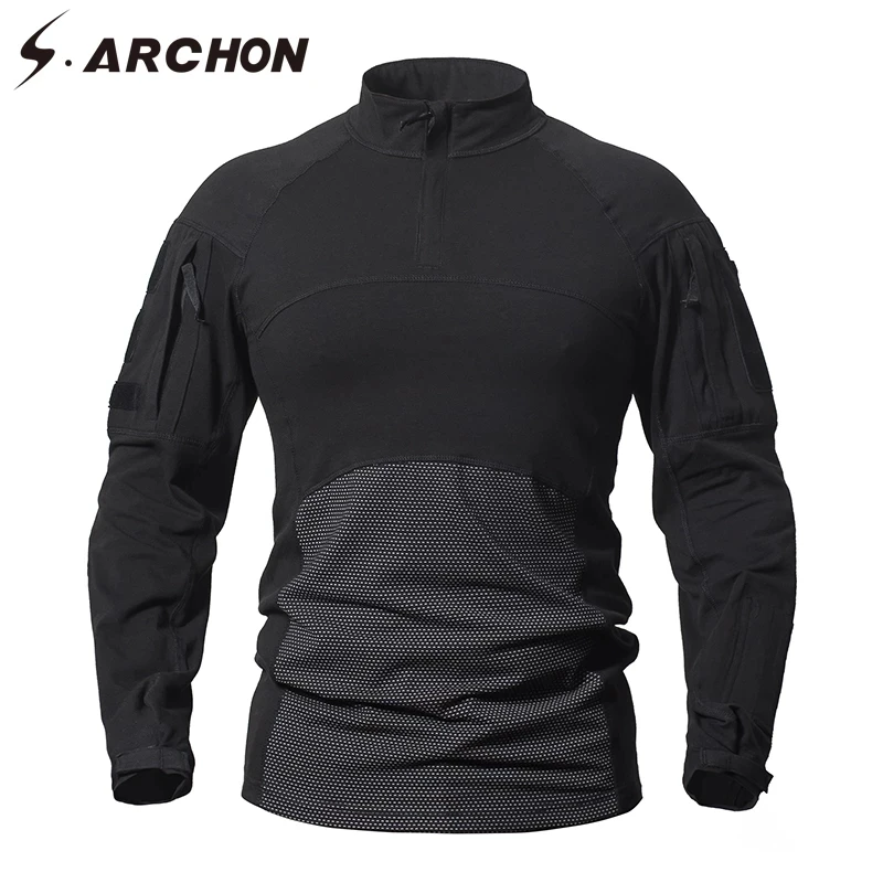 S.ARCHON-camisas militares tácticas para hombres, camiseta de combate de camuflaje, camisetas casuales de manga larga de soldado de campo de batalla de la fuerza del ejército - imagen 4