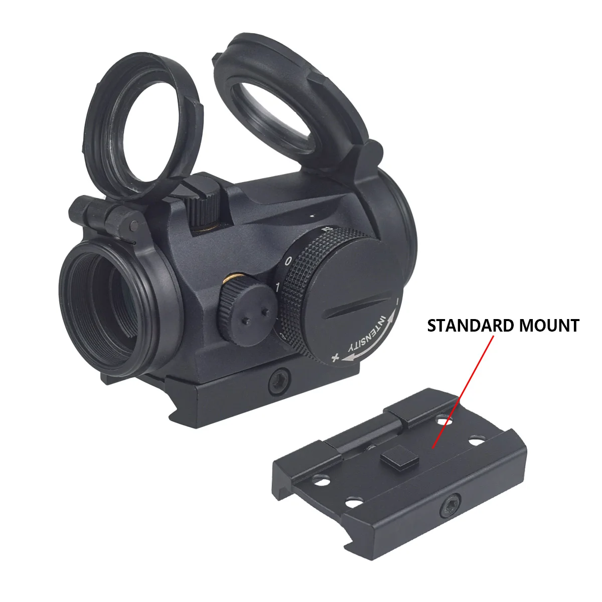 Mira telescópica táctica AIM T02 Red Dot con soporte elevador, óptica reflejo 2MOA T02, mira telescópica de punto rojo con logotipo de marcado Original - imagen 4