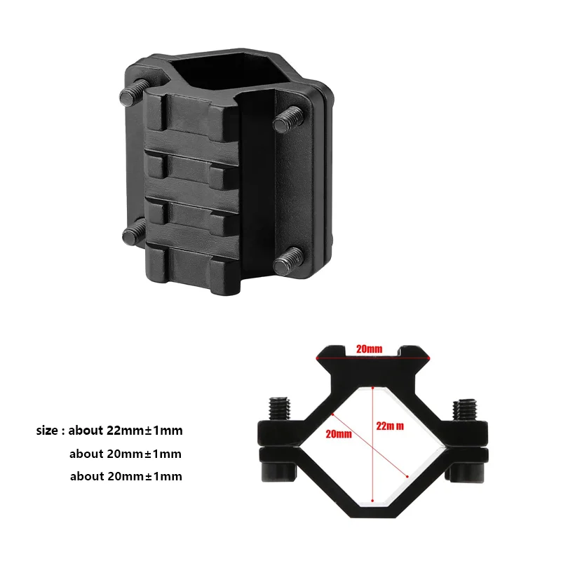 Soporte de alcance de barril Universal, adaptador de riel convertidor Picatinny de 3 ranuras, para montaje de linterna láser, caza, accesorios para pistola de juguete - imagen 5