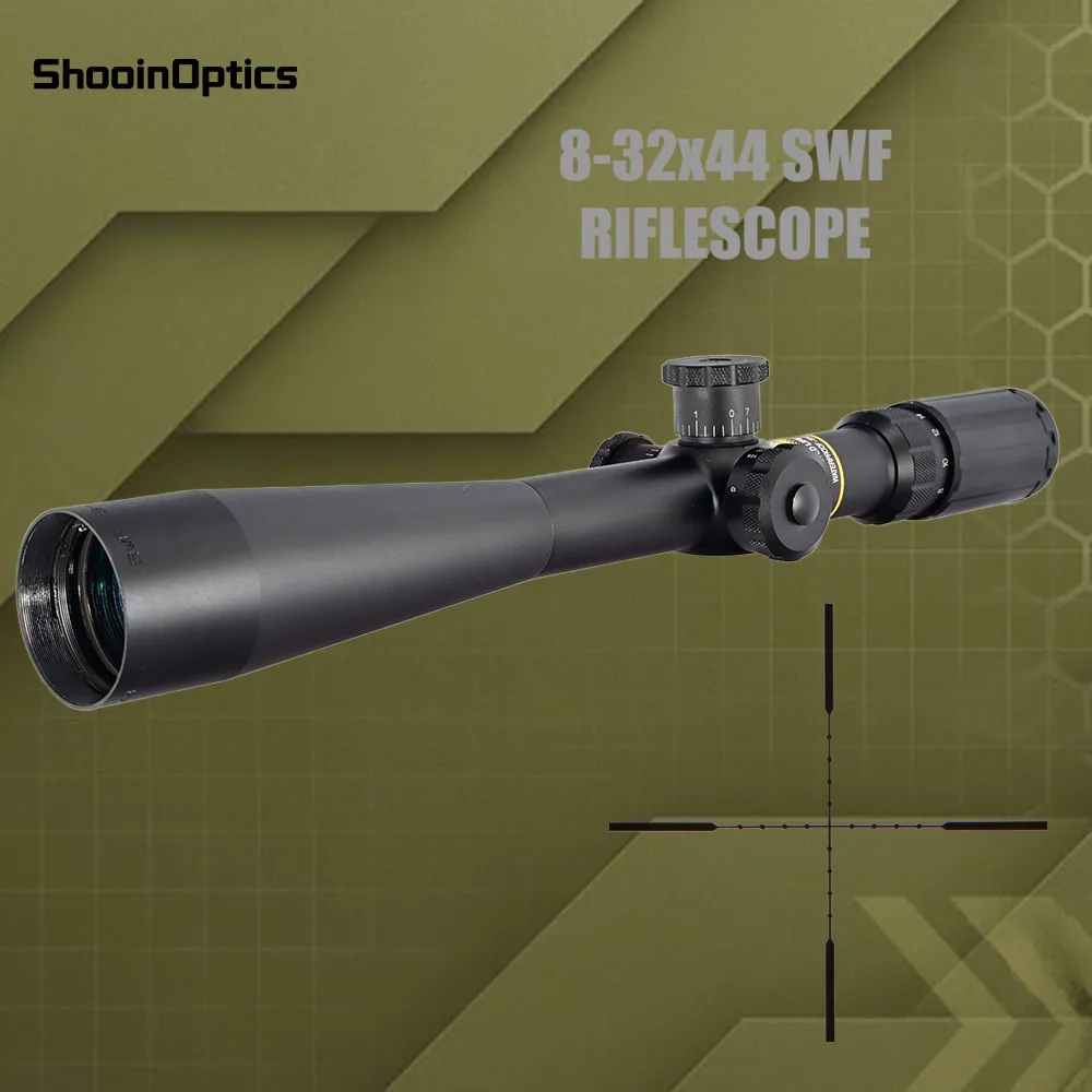 SWF 8-32x44 SFP Riflescope 30mm Tubo 1/4 MOA Óptica de caza y tiro de precisión