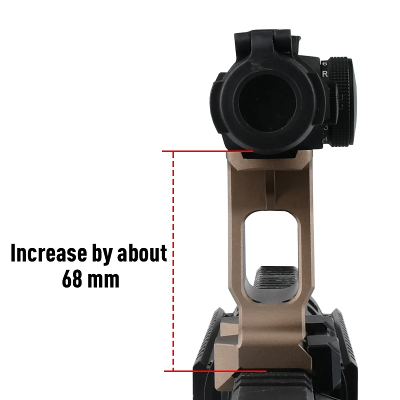 Kit de montaje táctico LERNA T-1 T-2, Base de alcance, soporte de elevación de altura Horizontal para lupa de vista, equipo de caza Airsoft - imagen 3