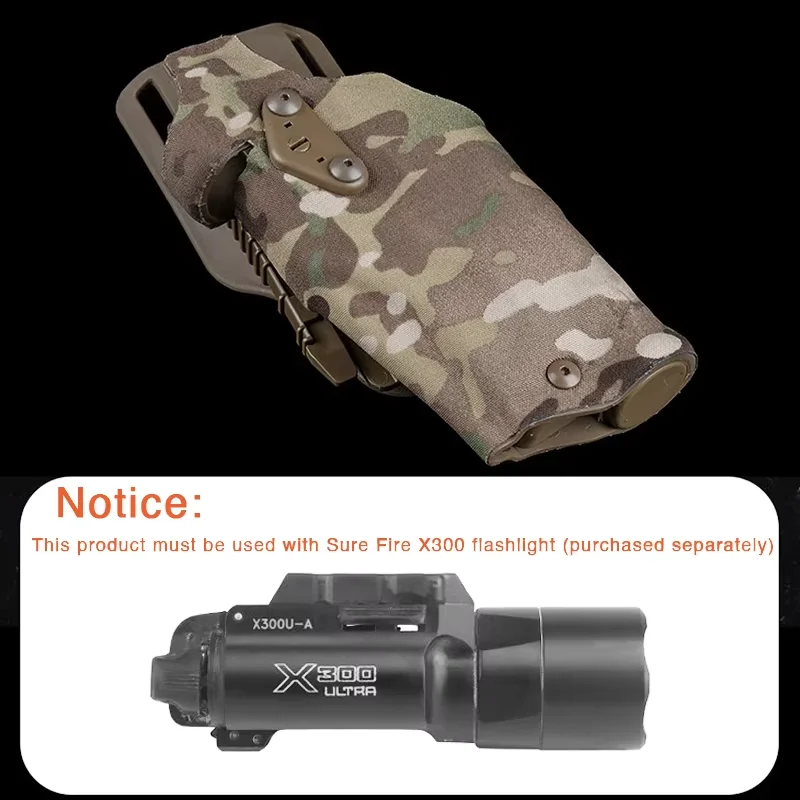 תיק עור טקטי ליד שמאל, Glock 17 Gen4 19 עם תיבת אקדח מהירה לשחרור מהיר X300, עם חגורת ירך אביזרים לירי - imagen 3