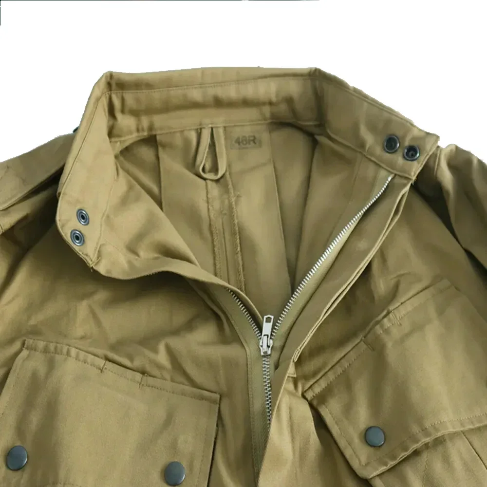 Chaqueta de uniforme estadounidense WW2 M42, abrigo de paracaidista, cintura trasera, traje de entrenamiento para deportes al aire libre, chaqueta táctica de soldado Retro - imagen 4