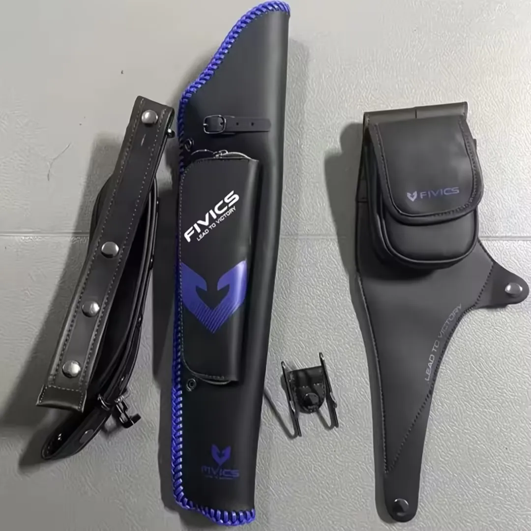 Carcaj de flecha de tiro con arco, soporte portátil de cuero Artificial de gran capacidad, bolsillo para disparar accesorios de caza al aire libre - imagen 5