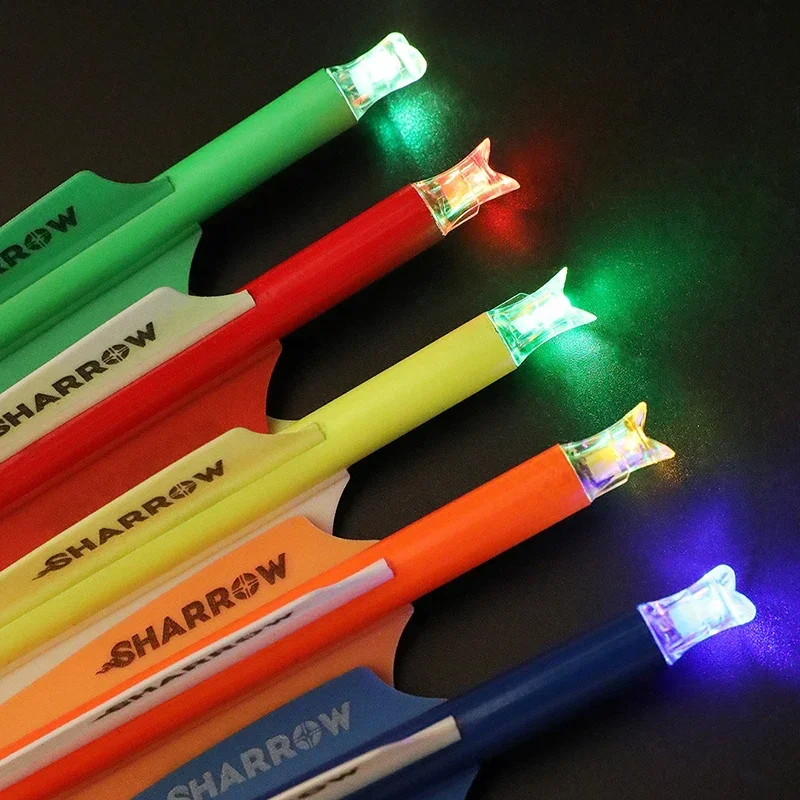 Flecha luminosa de cola con baterías reemplazables, 5 piezas, antivibración, iluminada, id7.6 mm, eje de flecha, tiro con arco, caza - imagen 4