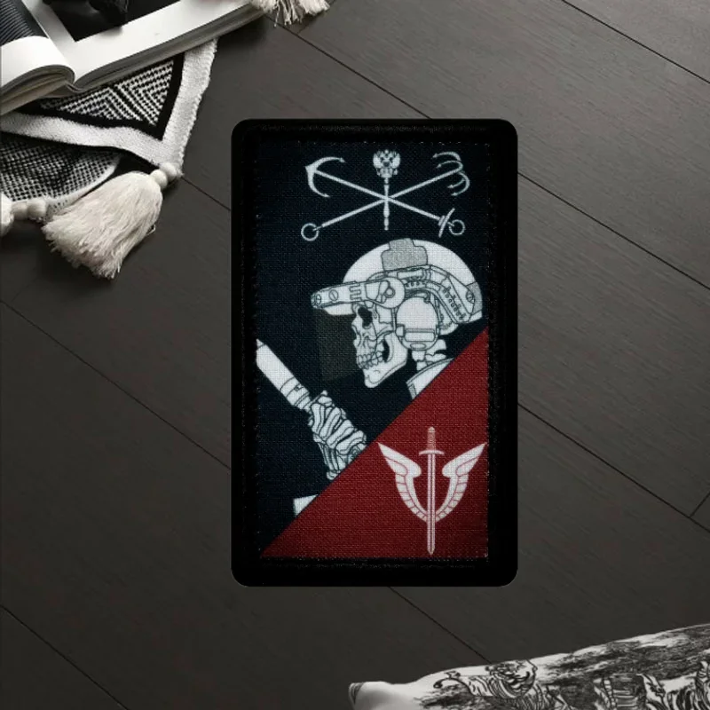 Parche "Omon St. Petersburg", insignia de moral de calavera táctica, brazalete con gancho y bucle, mochila, accesorio de decoración de ropa, pegatina - imagen 4