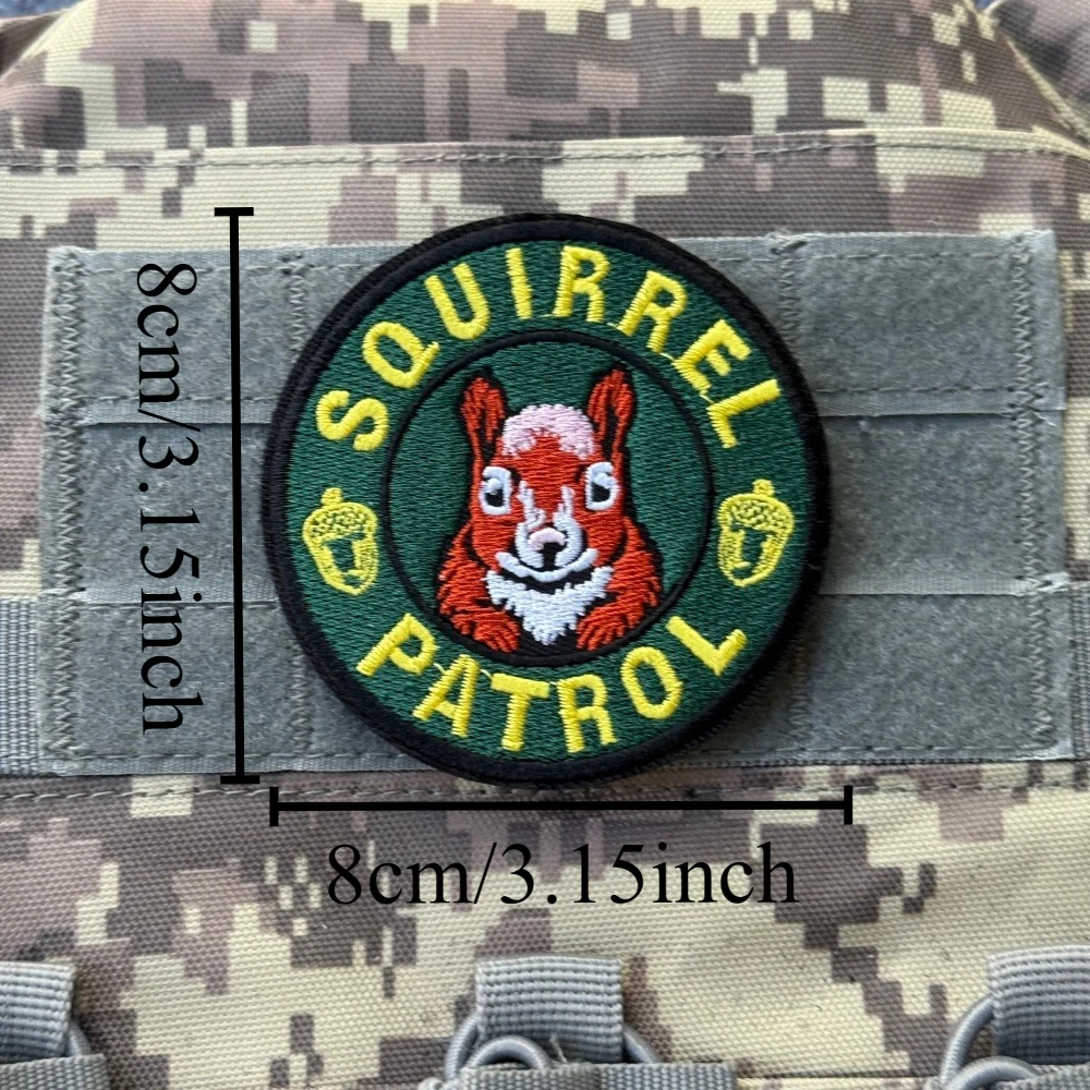 Parche de Patrulla de Ardillas, Parche Táctico de Moral Militar, Brazalete Divertido con Animal Bordado, Parches de Airsoft con Gancho y Bucle, Adhesivo para Mochila - imagen 2