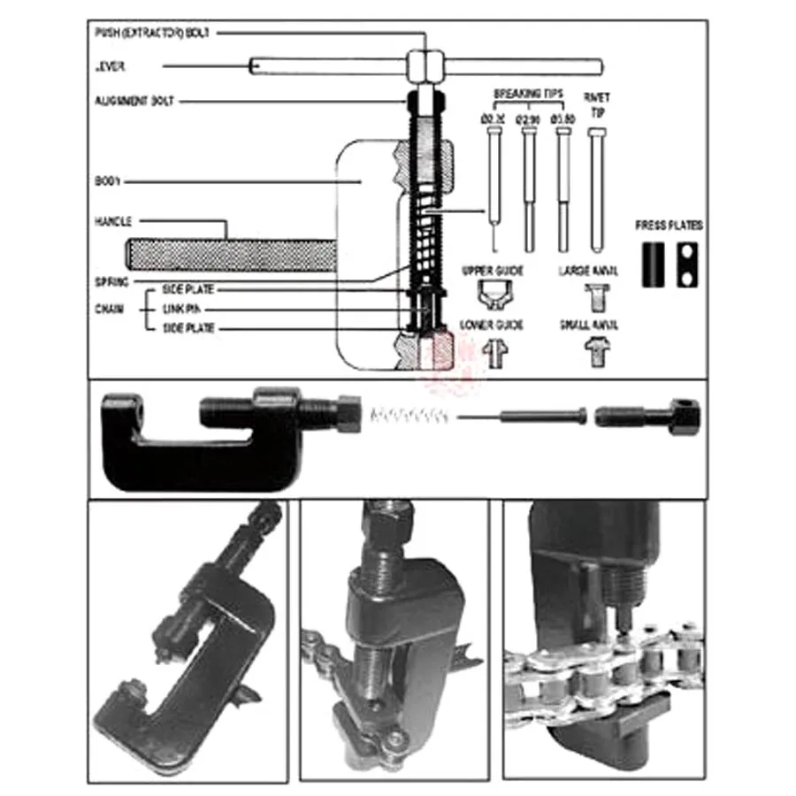 Juego de herramientas de reparación de motocicletas y bicicletas al aire libre, Extractor de regla de cadena, piezas de reparación de ciclismo - imagen 4