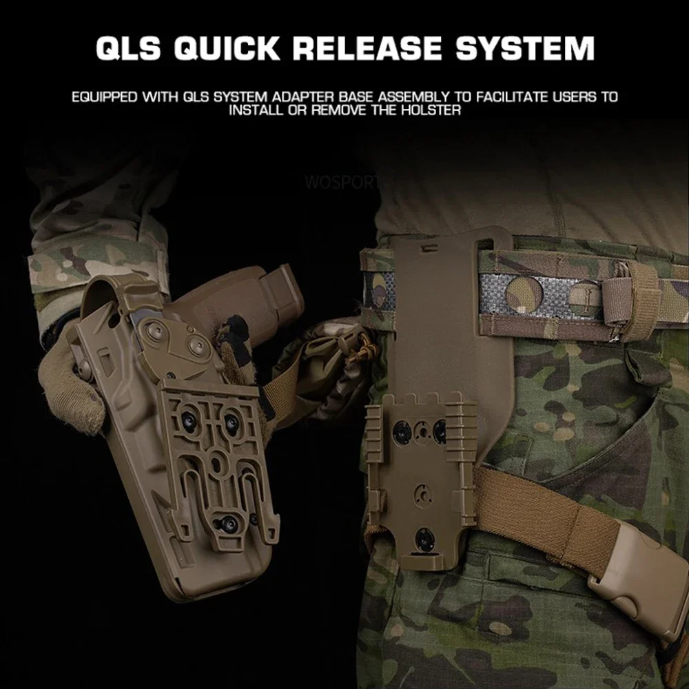 Funda de pistola táctica para P320 M17/M18, funda de caza de liberación rápida QLS, funda Airsoft para Paintball, cinturón de adaptación - imagen 5